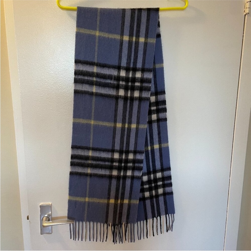 Ballantrae Blue and Black Plaid Wool Scarf